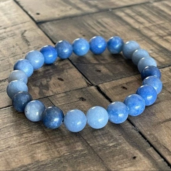 8mm Blue Aventurine Chakra Stretch Bracelet - Picture 3 of 4